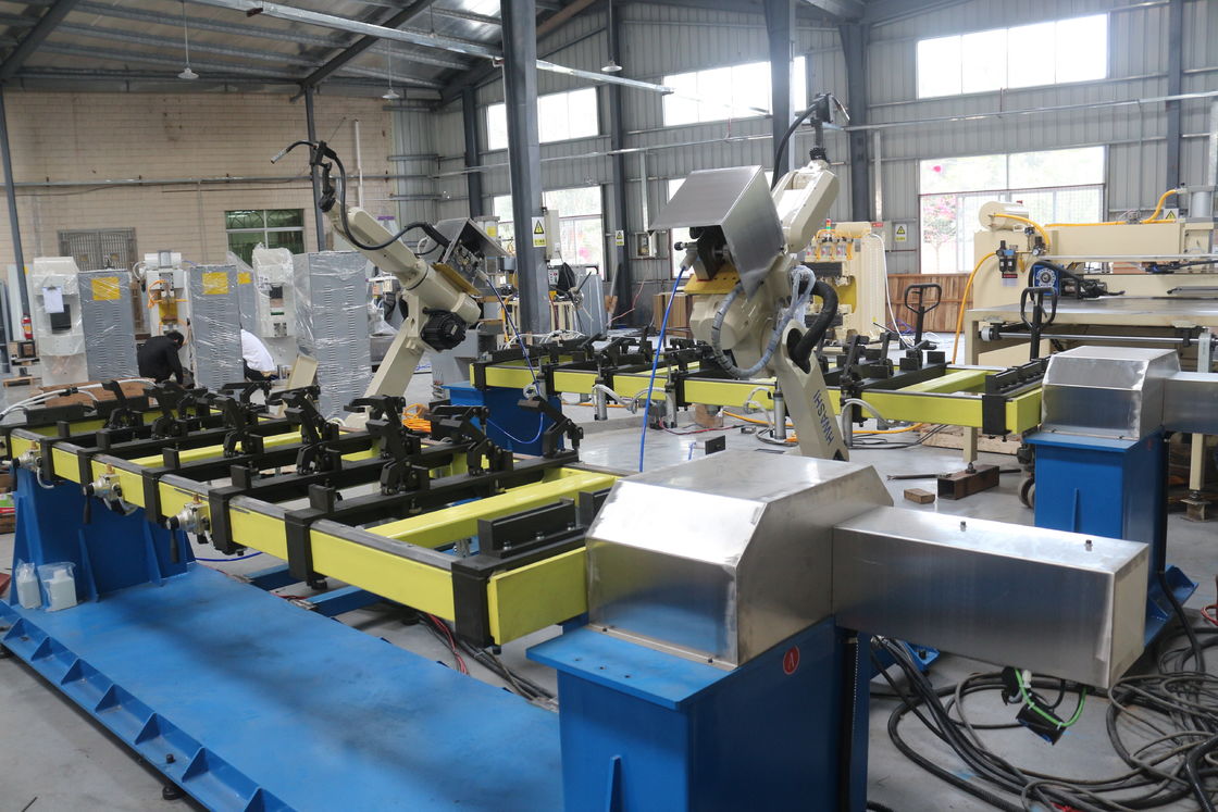 Paslanmaz çelik iskelet çerçeve kaynak istasyonu 6 Eksen Robot kaynak makinesi MIG kaynak robot kolu