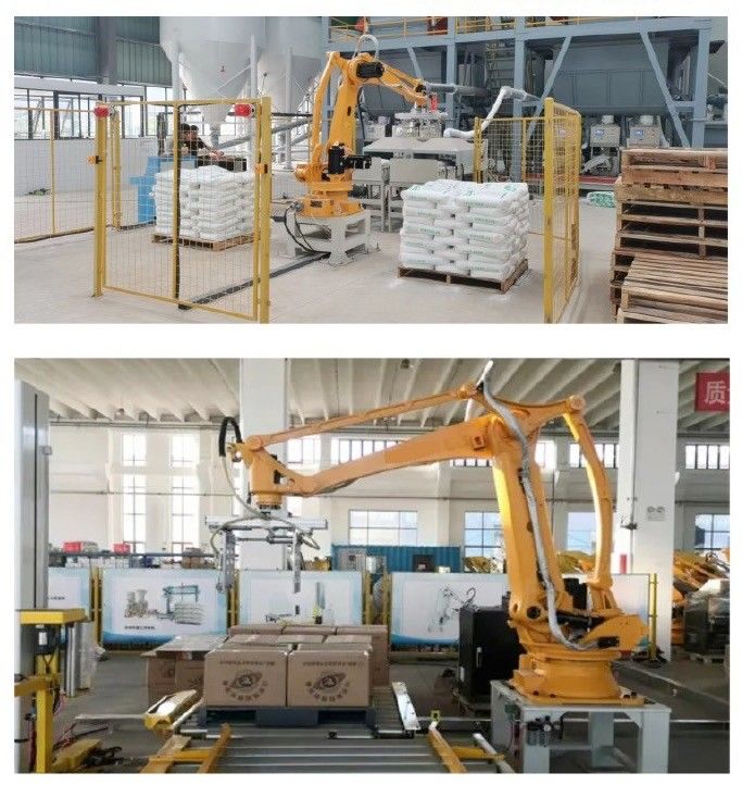 Kum torbaları için çanta tutkulu endüstriyel paletleme robotu çimento torbaları un torbaları paletleyici