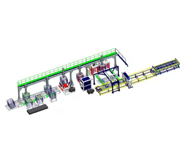 Aracık toplu konteyner IBC ızgarası Kafes Çerçeve otomatik üretim hattı,ibc tankları için ibc çelik çerçeve