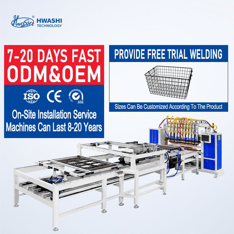 Hwashi Tel Örgü İmalatı Otomatik Tel Raf Kaynak Makinesi, Süpermarket Rafları, Depolama Rafları ve Metal Çerçeveler İçin