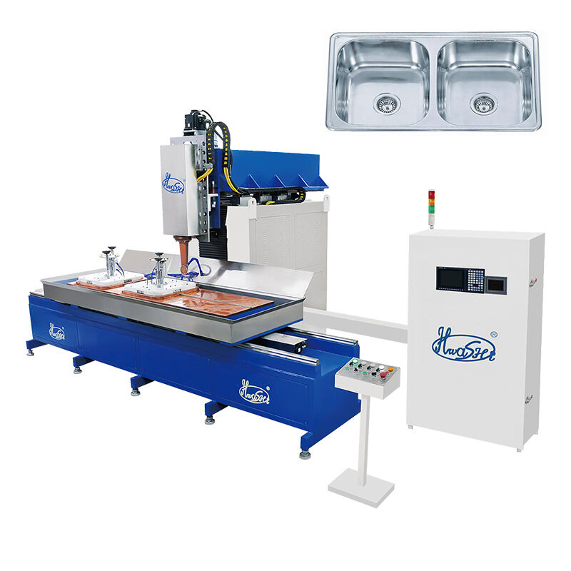 Hwashi Inox SS304 CNC 3 Eksen Kontrollü Evye Dikiş Kaynak Makinesi, 160kVA Anma Kapasiteli ve CE/CCC/ISO Sertifikalı